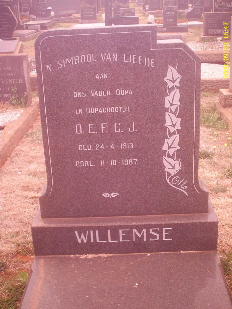 WILLEMSE  O.E.F.C.J.  1913-1987