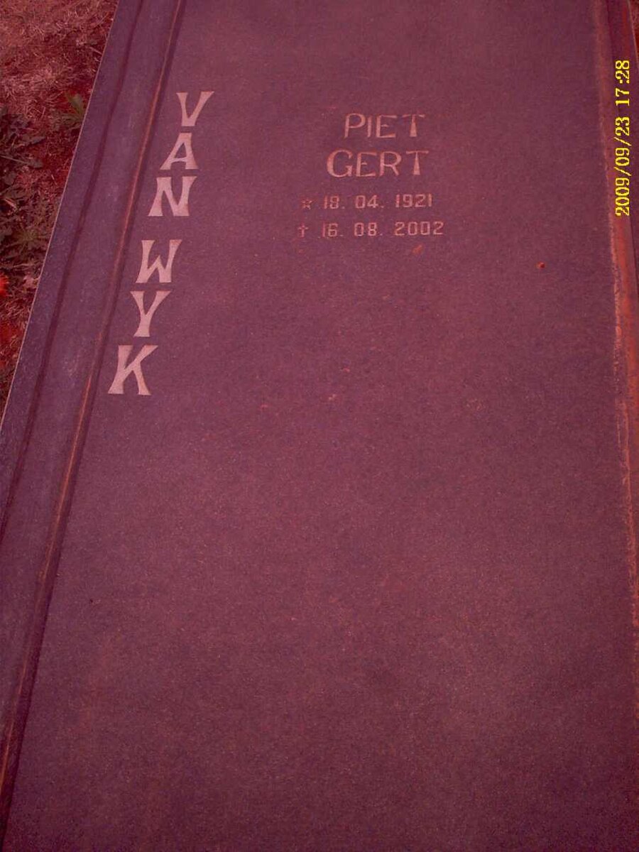 WYK Piet Gert, van 1921-2002