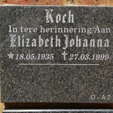 KOCH Elizabeth Johanna 1935-1999