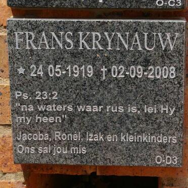 KRYNAUW Frans 1919-2008