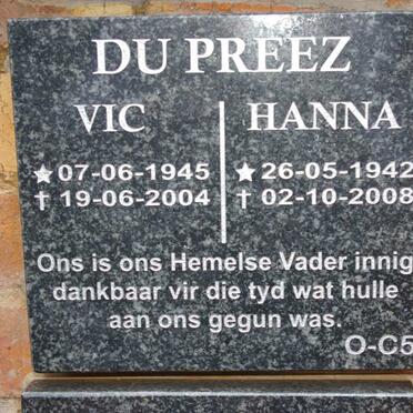 PREEZ Vic 1945-2004 &amp; Hanna 1942-2008