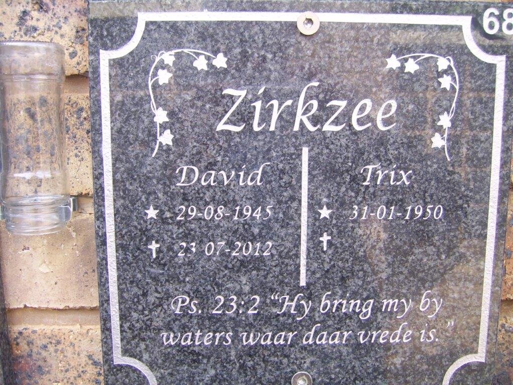 ZIRKZEE David 1945-2012 &amp; Trix 1950-