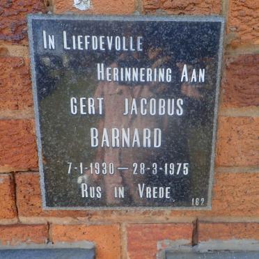 BARNARD Gert Jacobus 1930-1975