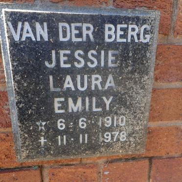 BERG Jessie Laura Emily, van der 1910-1978