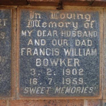 BOWKER Francis William 1902-1959