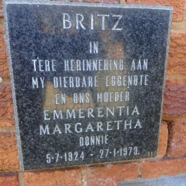 BRITZ Emmerentia Margaretha 1924-1973