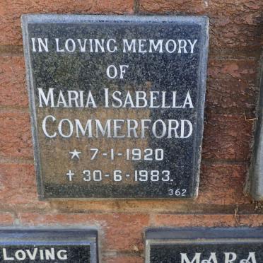 COMMERFORD Maria Isabella 1920-1983