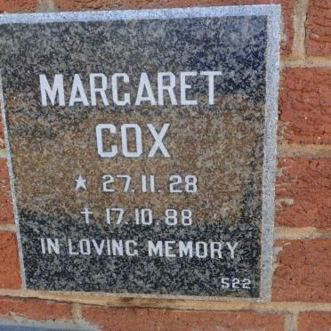 COX Margaret 1928-1988