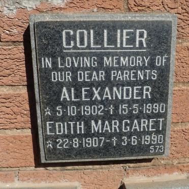COLLIER Alexander 1902-1990 &amp; Edith Margaret 1907-1990