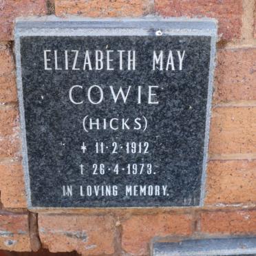 COWIE Elizabeth May nee HICKS 1912-1973