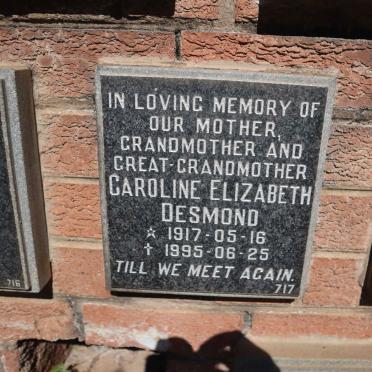 DESMOND Caroline Elizabeth 1917-1995