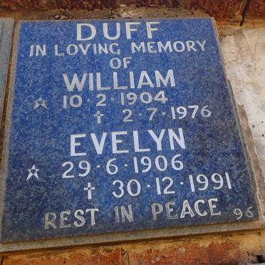 DUFF William 1904-1976 &amp; Evelyn 1906-1991