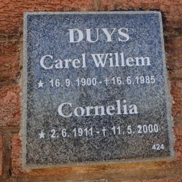 DUYS Carel Willem 1900-1985 &amp; Cornelia 1911-2000