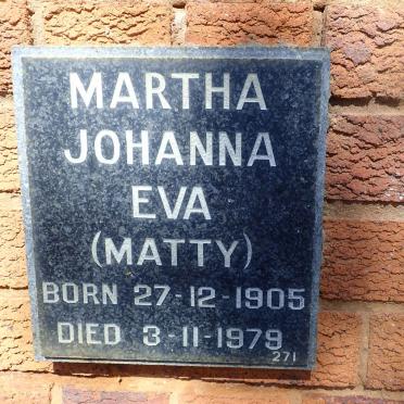 EVA Martha Johanna 1905-1979