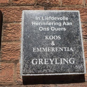 GREYLING Koos &amp; Emmerentia