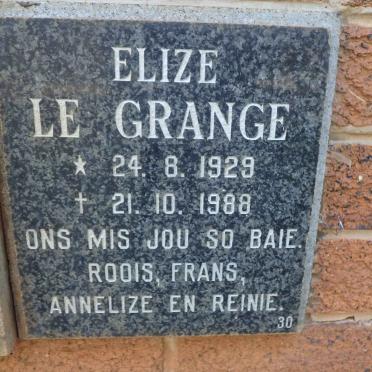 GRANGE Elize, le 1929-1988