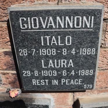 GIOVANNONI Italo 1908-1988 &amp; Laura 1909-1989