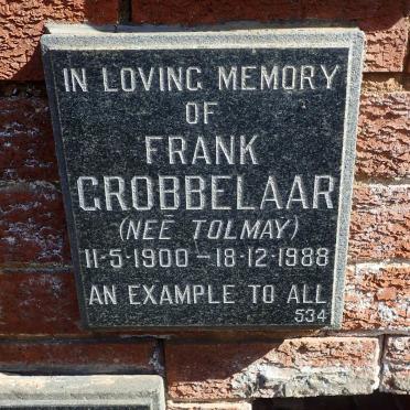 GROBBELAAR Frank nee TOLMAY 1900-1988