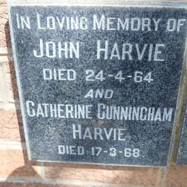 HARVIE John -1964 &amp; Catherine Cunningham -1968