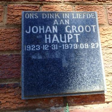 HAUPT Johan Groot 1923-1979
