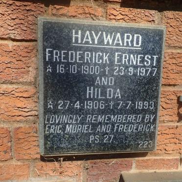 HAYWARD Frederick Ernest 1900-1977 &amp; Hilda 1906-1993