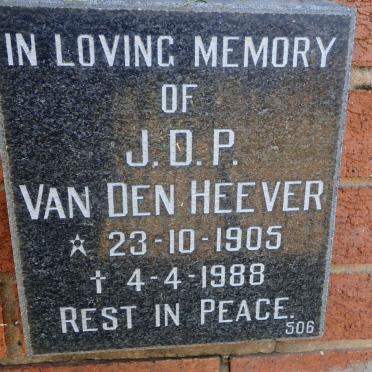 HEEVER J.D.P., van den 1905-1988