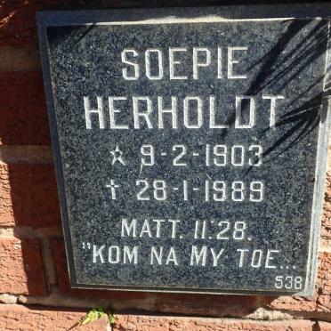 HERHOLDT Soepie 1903-1989