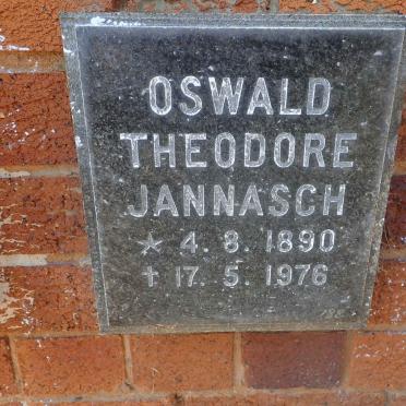 JANNASCH Oswald Theodore 1890-1976