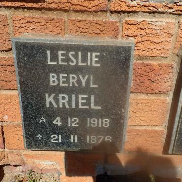 KRIEL Leslie Beryl 1918-1976