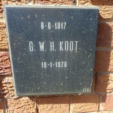 KOOT G.W.H. 1917-1976