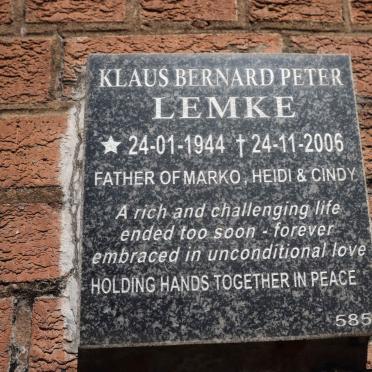LEMKE Klaus Bernard Peter 1944-2006