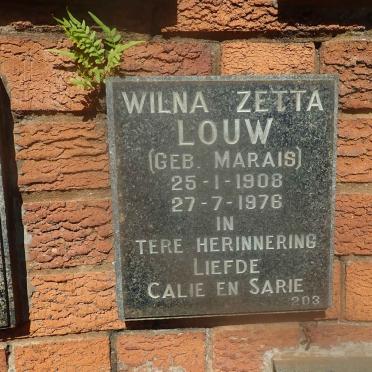 LOUW Wilna Zetta nee MARAIS 1908-1976