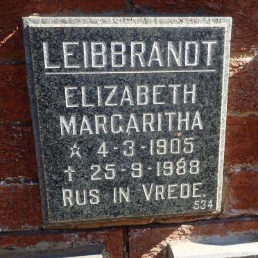 LEIBBRANDT Elizabeth Margaritha 1905-1988