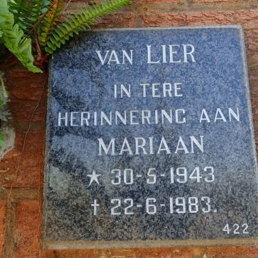 LIER Mariaan, van 1943-1983