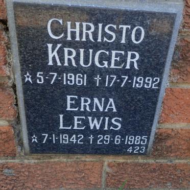 LEWIS Erna 1942-1985 :: KRUGER Christo 1961-1992