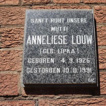 LOUW Anneliese nee LIPKA 1926-1991