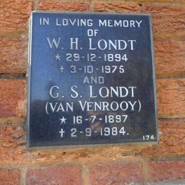 LONDT W.H. 1894-1975 &amp; G.S. VAN VENROOY 1897-1984
