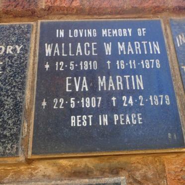 MARTIN Wallace W. 1910-1976 &amp; Eva 1907-1979