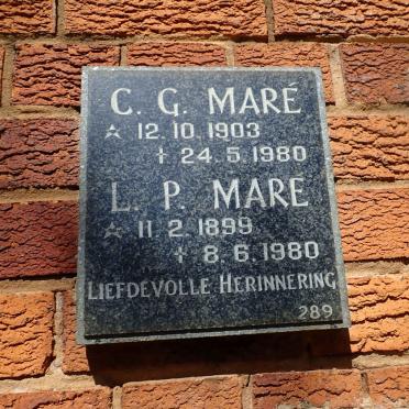 MARE L.P. 1899-1980 &amp; C.G. 1903-1980