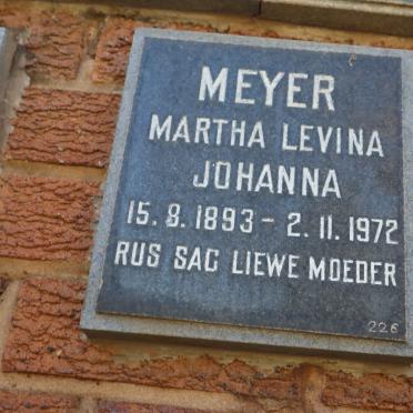 MEYER Martha Levina Johanna 1893-1972