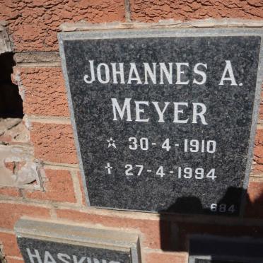 MEYER Johannes A. 1910-1994