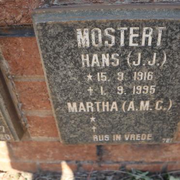 MOSTERT J.J. 1916-1995 &amp; A.M.C. ?-?