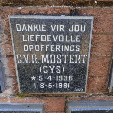 MOSTERT G.V.R. 1936-1981