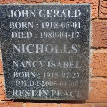 NICHOLLS John Gerald 1918-1980 &amp; Nancy Isabel 1915-2005