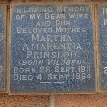 PRINSLOO Martha Amarentia nee VILJOEN 1911-1964
