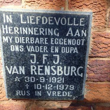 RENSBURG J.F.J., van 1921-1979