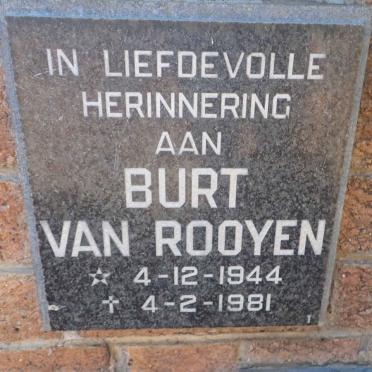 ROOYEN Burt, van 1944-1981