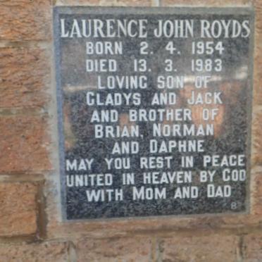 ROYDS Laurence John 1954-1983