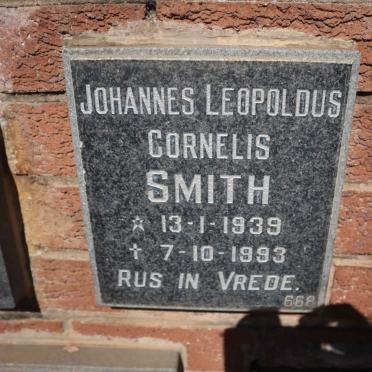 SMITH Johannes Leopoldus Cornelis 1939-1993