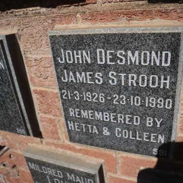 STROOH John Desmond James 1926-1990